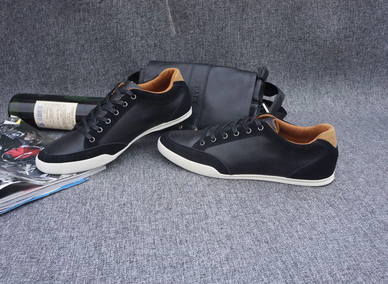 Popular Men s Shoes Flats Men Black Shoe male men shoes style Ox Fur Genuine Leather