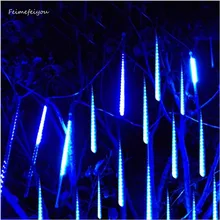 Waterproof 50cm 8 Tube Holiday Meteor Shower Rain LED String Lights For Indoor Outdoor Gardens Xmas Christimas Party Decor Tree jusong led christmas 50cm meteor shower rain tube smd garland christmas tree navidad decorative xmas outdoor fairy lights string
