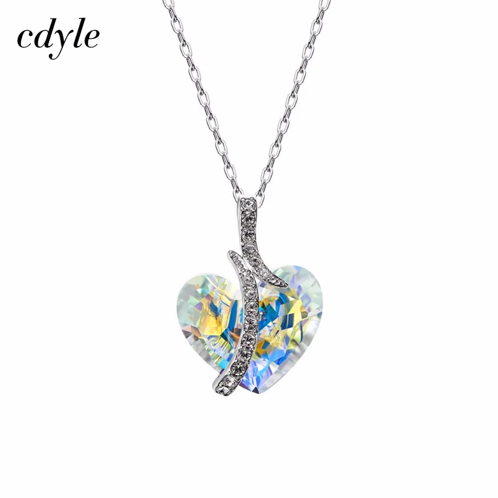 

Cdyle Crystals from Swarovski Pendants Women Necklace Austrian Rhinestone Sweater Chain Valentine's Day Gift Jewelry Bijous