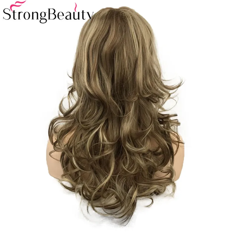 H-WG1048 CHOCO (4) Strong Beauty Women`s Wigs Natural Long Curly Hair Synthetic Full Wig 