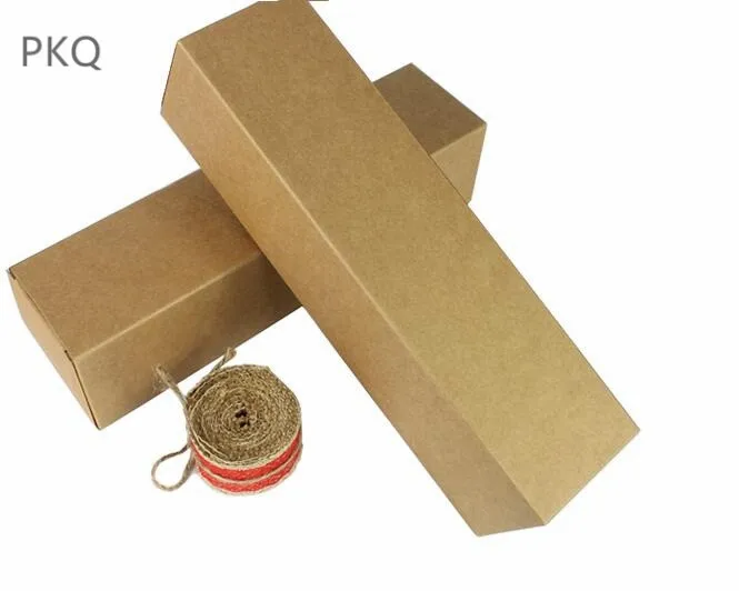 20 шт коричневый картон крафт-бумага коробка длинных размеров Свадебная подарочная упаковка коробки вечерние сувениры коробки для бутылки вина/бутылки масла/косметики
