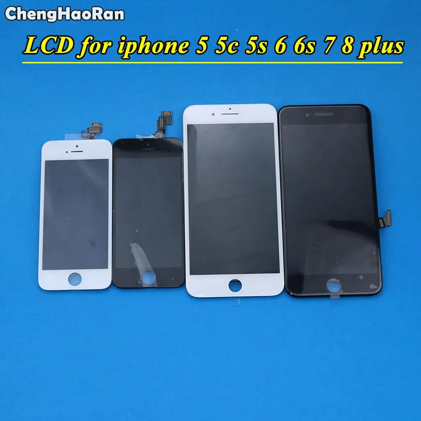 ЖК-экран ChengHaoRan для iPhone 5 5c 5s 6 6s plus 7 7plus 8 X дисплей с сенсорным стеклом замена