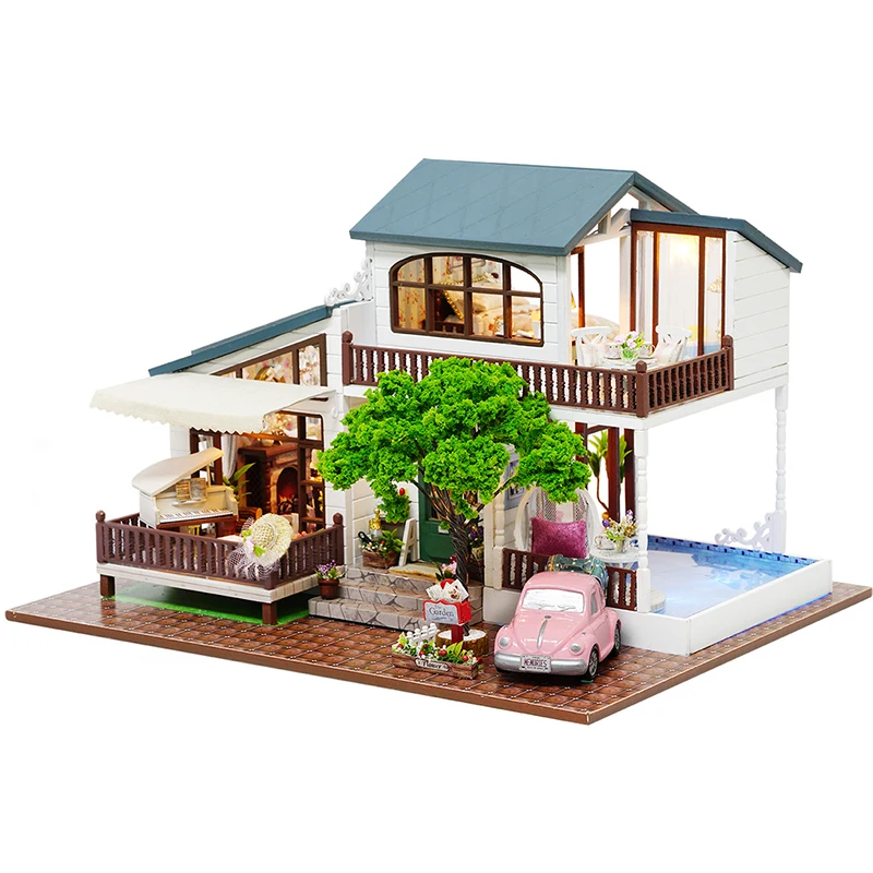 

DIY Doll House Wooden Doll Houses Miniature dollhouse Furniture Kit Toys for children Gift London Holiday