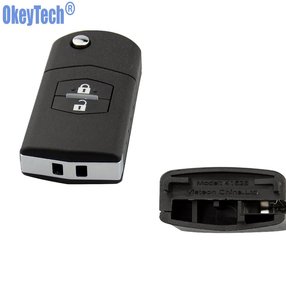 OkeyTech 2 кнопки 315 МГц 433 4D63 80 бит чип Складная флип проекция для Mazda 3 6 M3 M6 без