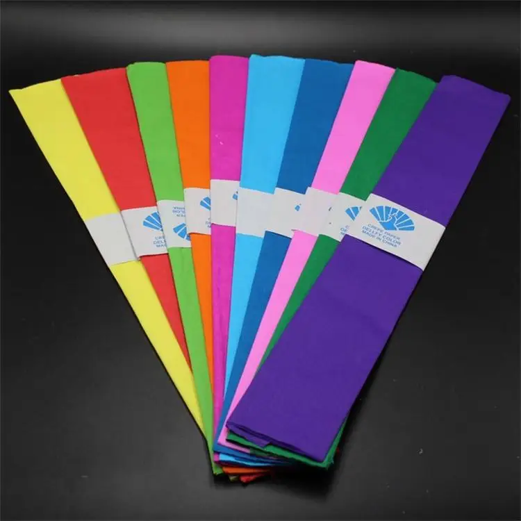 

10pcs/lot Mix High Quality Origami Crinkled Crepe Paper Craft DIY Flower Wrapping Fold Scrapbooking Gift Party Decoration