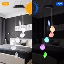 Солнечный светильник, ветряные колокольчики, наружный, меняющий цвет, непромокаемый+ 2 крючка, грация, светодиодный корпус или бабочка, ветряной колокольчик, Декор для дома и сада
