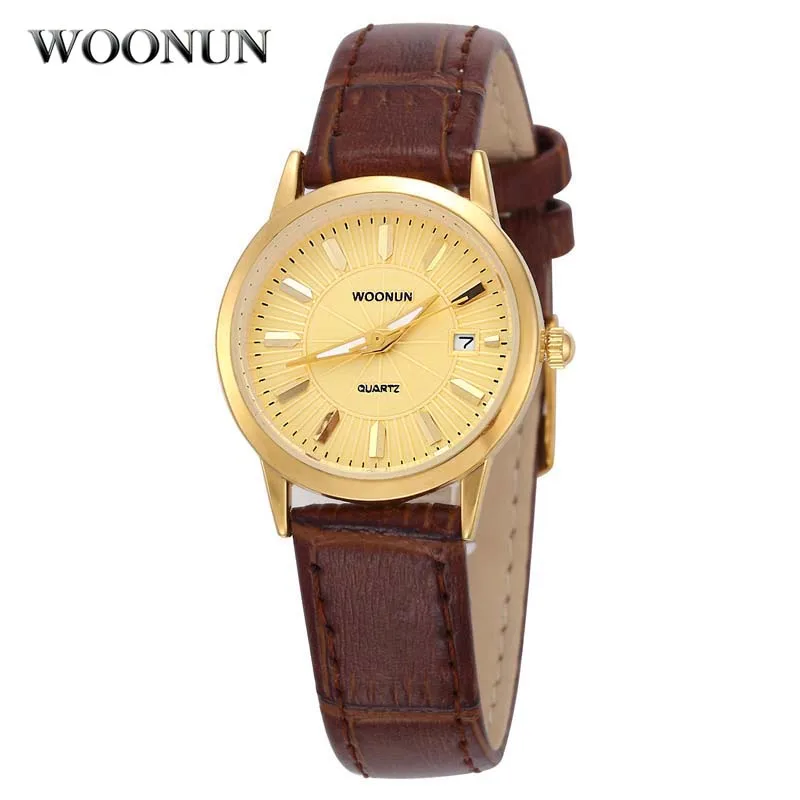 

WOONUN Ladies Watches Luxury Brand Fashion Women Waterproof Quartz Watches Genuine Leather Thin Women Watches relogio feminino