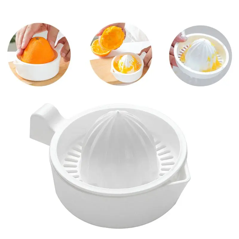 

Mini Plastic Double Layer Household Manual Citrus Juicer Orange Lemon Fruit Squeezer Cup With Handle Pour Spout Portable Kitchen