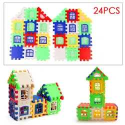 24 шт. детские головоломки вставлены Пластик строительные блоки собраны блоки Детский сад Дети дошкольного день рождения игрушки 88 м NSV775