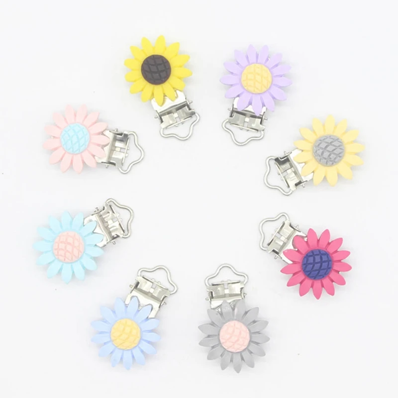 

Sunflower Resin Teether Beads 27mm Food Grade Baby Teething Nursing Toys Baby DIY Pacifier Clips Accessories Natural Gift