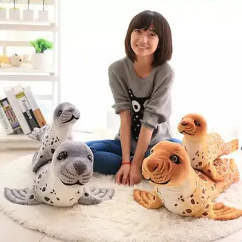 

2018 MAY New Seal Plush Toy Cute 3D Simulation Stuffed Animal Pillow 60cm 105cm Big Birthday Christmas Present Wholesale 1pcs