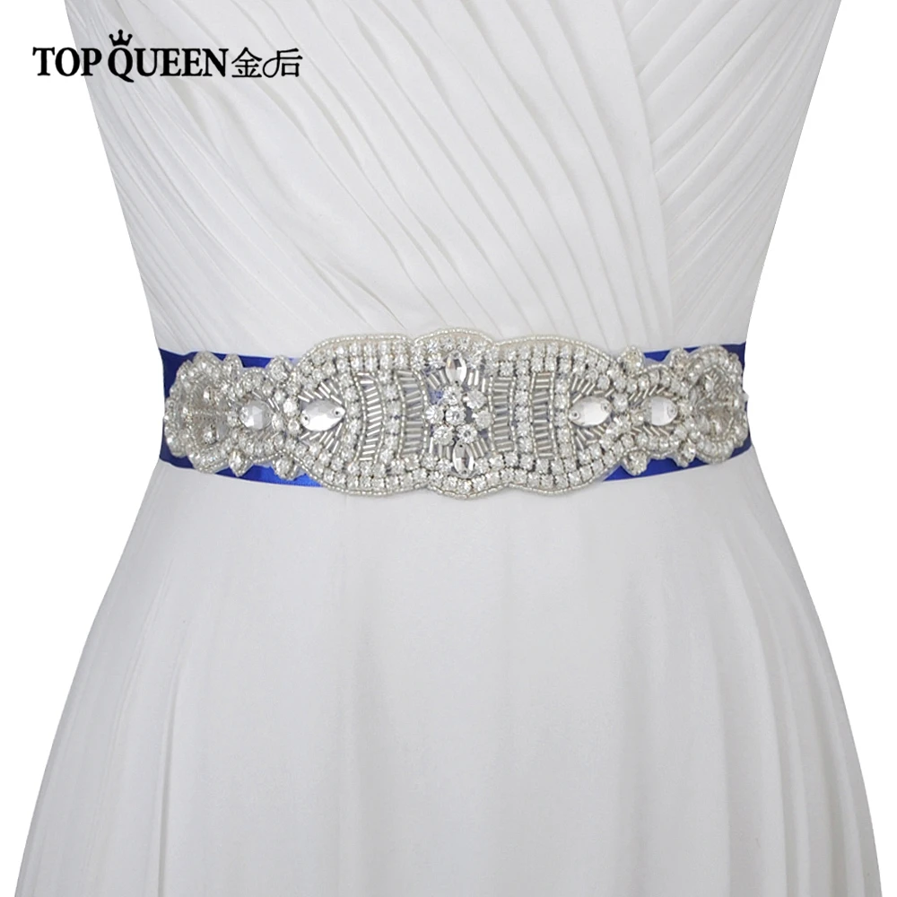 

TOPQUEEN S162 wedding dress accessory belt for wedding dress belt for a dress of rhinestones bridal rhinestone belt silver belt
