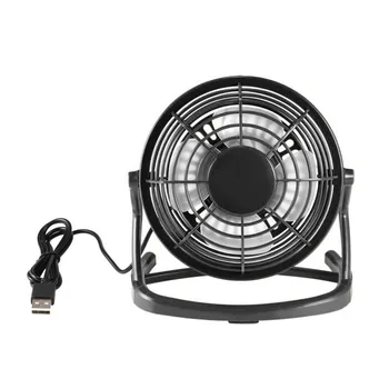 

USB Power Plug 4 Blades Mini Fan DC 5V Small Desk Cooling Fan Super Mute Cooler For PC / Laptop / Notebook 180 Degree Rotation