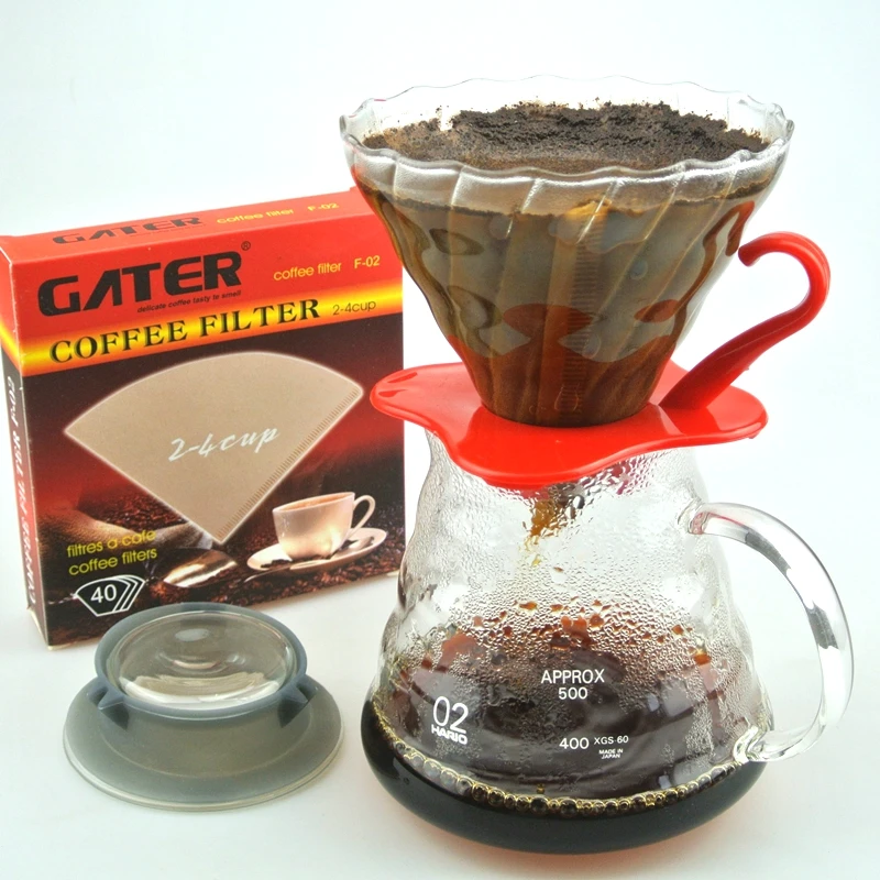 Керамический кофейный капельница Eco Coffee V60 + 580 мл сервер 102 фильтров|dripper coffee|filter