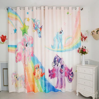 

Personal Tailor 2x Grommet Drapery Curtain Nursery Kid Children Room Window Dressing Tulle 200 x 260cm Pony Cartoon Rainbow Star