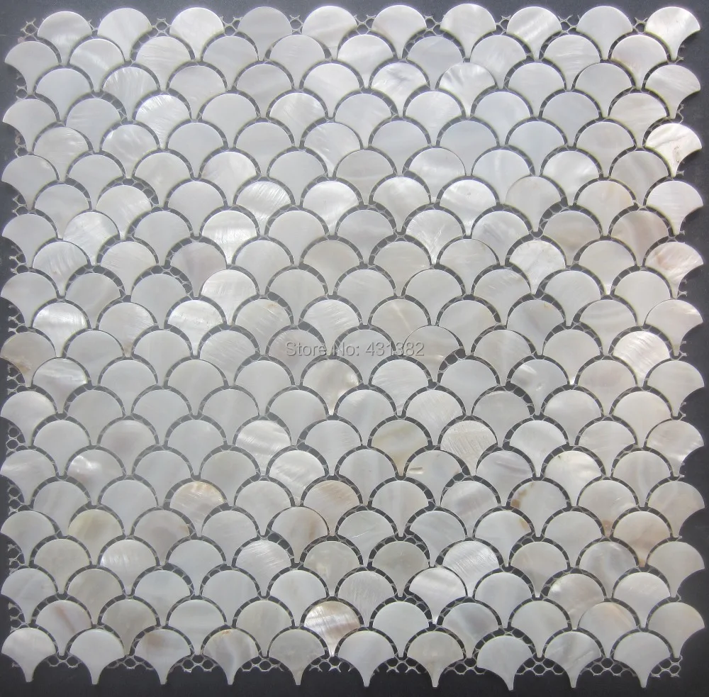 11pcs Mother of pearl tile'fan shaped shell mosaic for wall mosaic