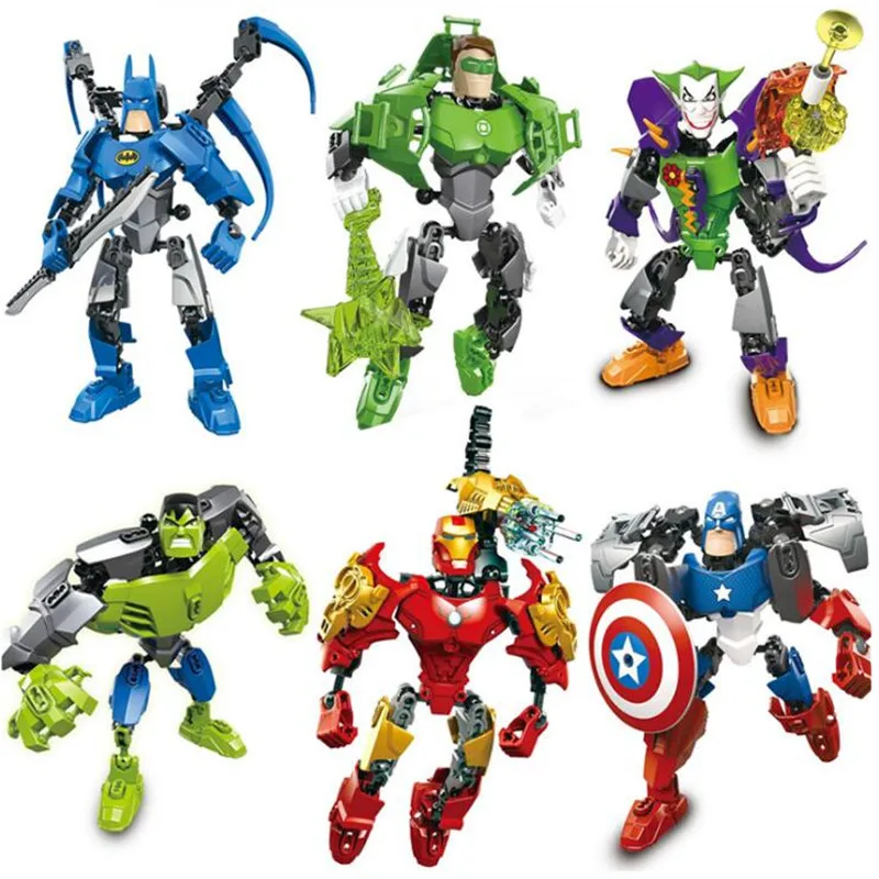 

Super!! Legoings The Avengers Super Heroes Captain Batman Green Arrow Iron Man DIY Building Blocks Kit Toys Kids Gifts