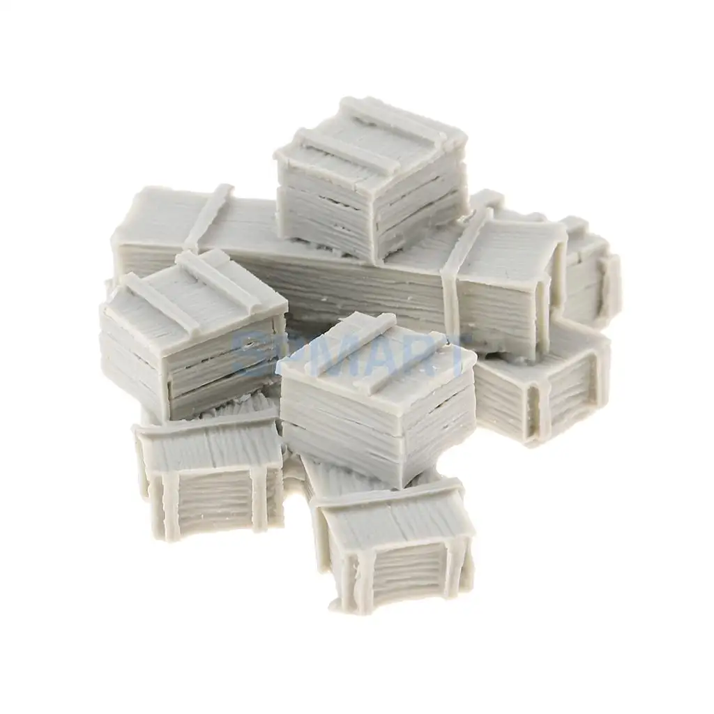 1/35 Resin Figure Kit 8 Crates Miniature War Game WWII Scenery Box Unpainted Soldier Accessory Layout Children Boys Toys