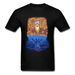 Осенний лес дух футболка Awesome Для мужчин футболки Племенной олень футболка Для мужчин s мультфильм дизайнер Костюмы хлопковые топы тройники