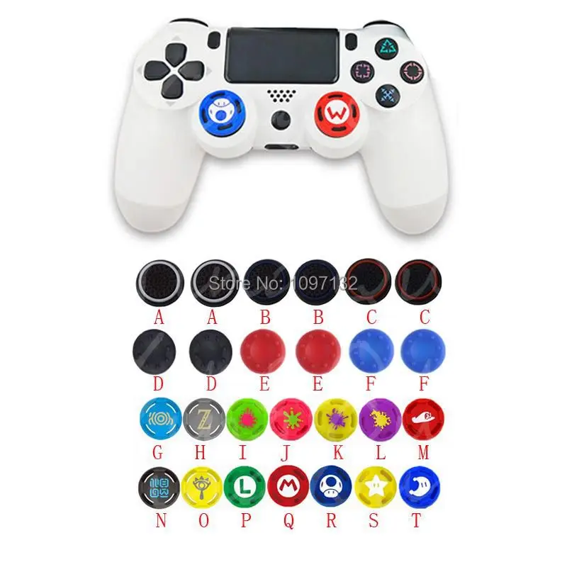 4pcs  Soft Silicone Anti Slip Thumb Grip Stick Cap Cover Case Skin for PS4 3 for Xbox 360 for Xbox one Game  Accessory