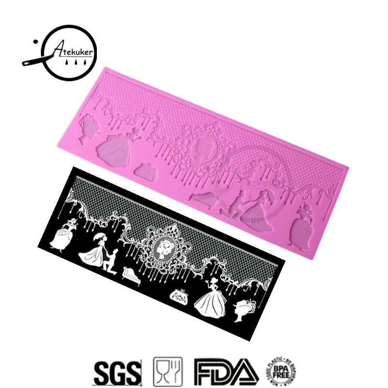 

Atekuker Classical Lace Mat Sugar Fondant Cake Decorating Tools Silicone Molds For Lace Cake Border Design Lace Molds