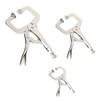 

Very Durable 6"/9"/11" C Clamp Vise Grip Welding Locking Quick Pliers Round Wood Locator Clips