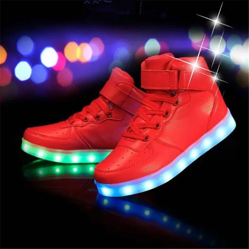 New Children Casual Sports Shoes Student Sneakers High Top Glowing Shoes Boys Girls USB Charging LED Light Shoes Kids 02B New Children Casual Sports Shoes Student Sneakers High Top Glowing Shoes Boys Girls USB Charging LED Light Shoes Kids 02B