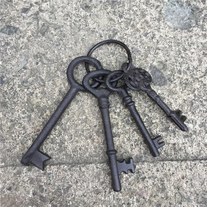 1 Набор чугунных ключей в старом стиле 1800s Slave старинная репродукция большие