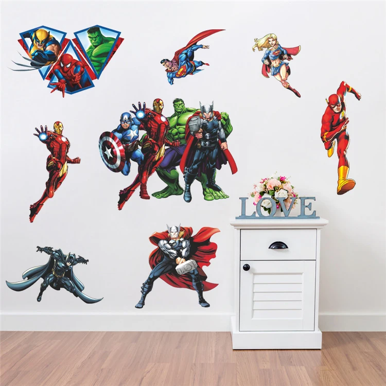 

Kids Gift Avenger Iron Man Hulk Justice League Wall Stickers Decal Decor DIY Gift 119
