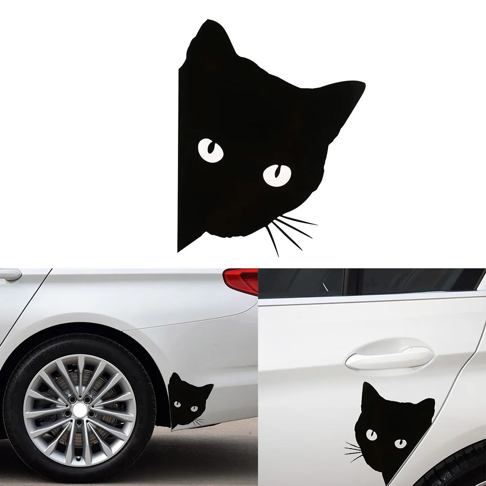 

Car Sticker cat face peering Decals Pet Cat Motorcycle Decorative Stickers Car Window Decals 12*15cm