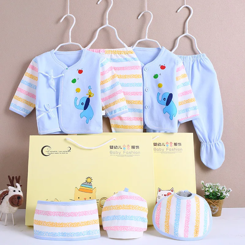

Newborn Clothes Set 100% Cotton 0-3 Months Baby Boys Girls Gift Box Set Cartoon Elephant Underwear Infant's Outfit Clj064