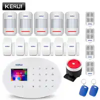 KERUI W20 433MHZ Wireless WiFi GSM Security Burglar Alarm System Phone APP RFID Card Control For Home with 2.4 inch Touch Panel