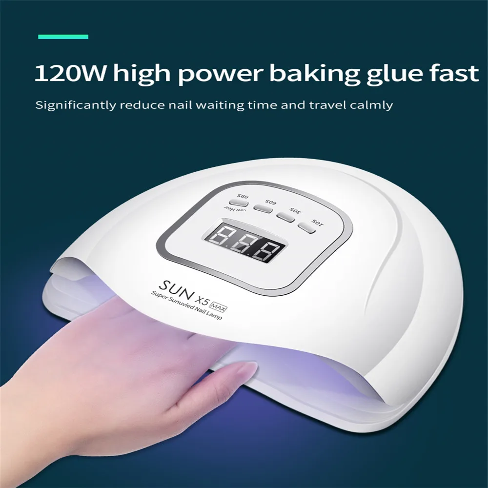 SUNX5 MAX 120W 45 Led Nail UV Light-Curing Lamp Phototherapy Manicure Timer Portable Nail Manicure 110-240V