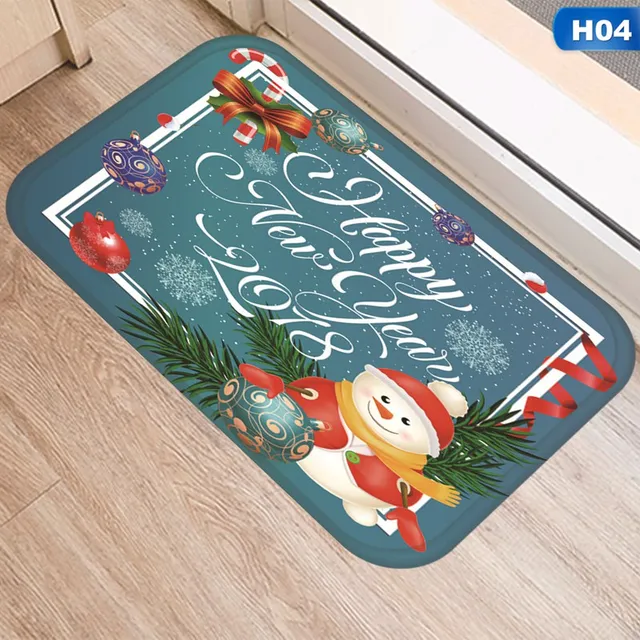 Printed Christmas Suede Bathroom Shower Mat Rug Bath Mat Rug 40x60 cm