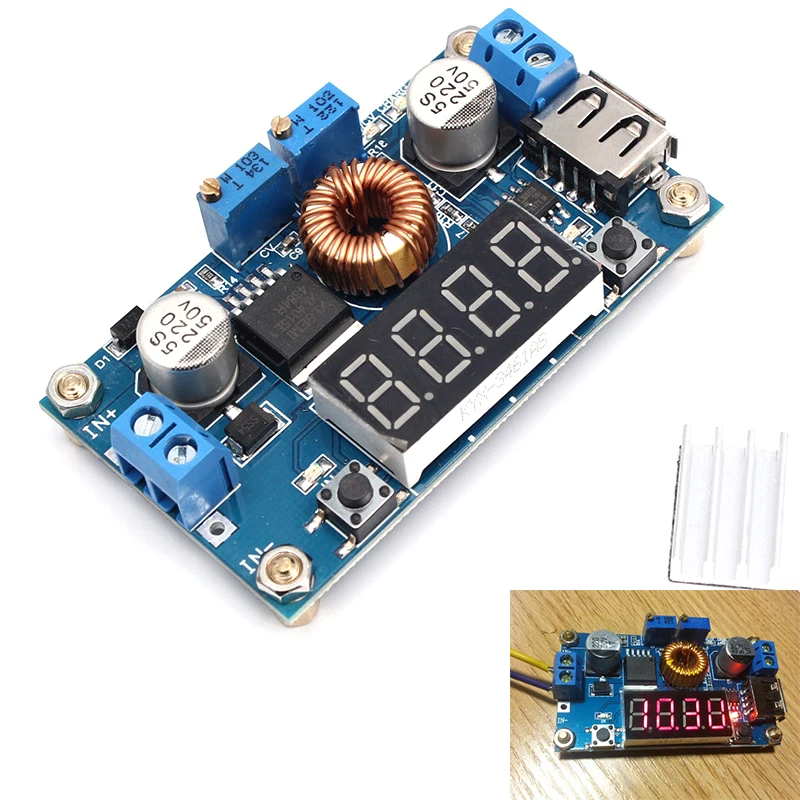 DC DC 5A LED Drive Lithium Battery Charger Module with Voltmeter Ammeter LED Digit Display