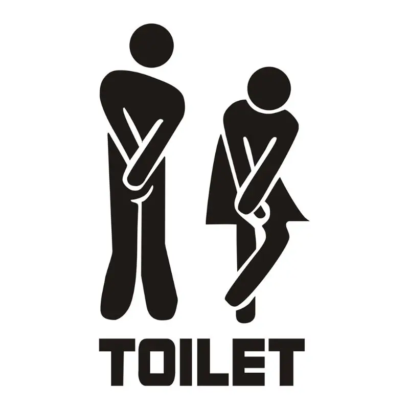 

Removable Cute Man Woman Washroom Toilet WC Sign Stickers Family DIY Home Decor