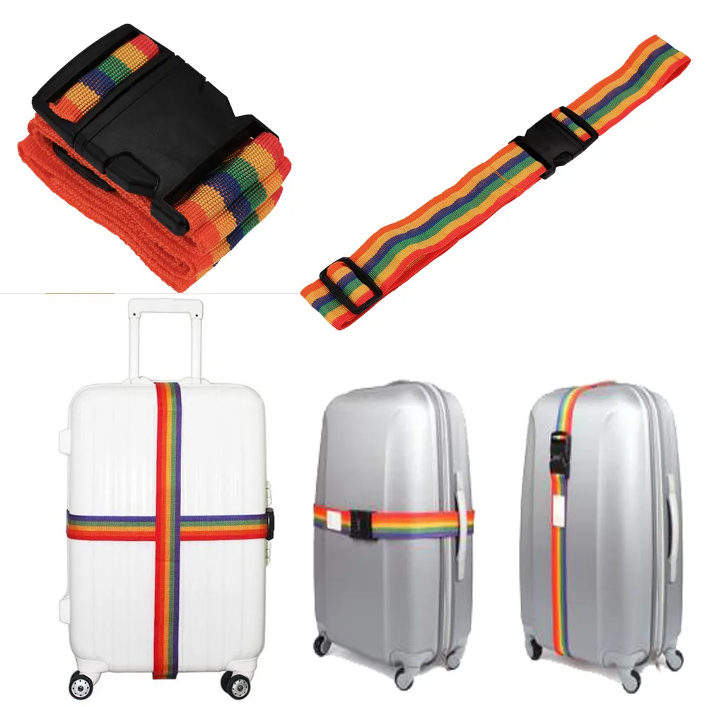 

Dust-proof Portable Durable Automatic Protection Backpack Bag Luggage Suitcase Straps Baggage Rainbow Belt Adjustable New Home