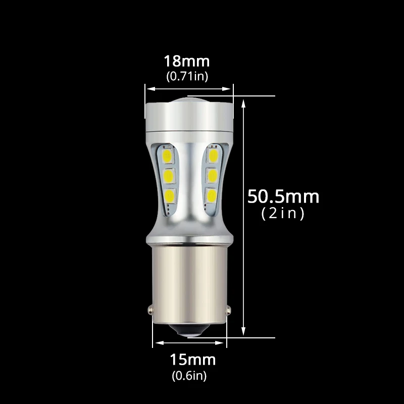 2x P21W Светодиодная лампа BA15S 1156 розетка Автомобильная сигнальная лампа 5 Вт 12 В 1200LM Задний фонарь тормоза светильник поворотник сигнальная лампа 1 год гарантии