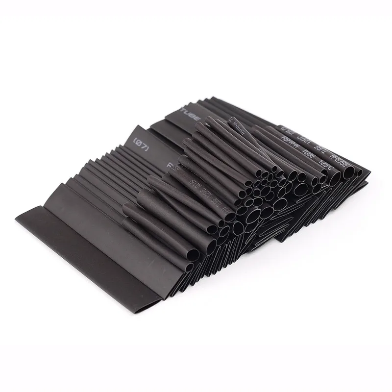 127pcs 7 Sizes Black Polyolefin Heat Shrink Tube Assortment Wire Wrap Electrical 127pcs 7 Sizes Black Polyolefin Heat Shrink Tube Assortment Wire Wrap Electrical