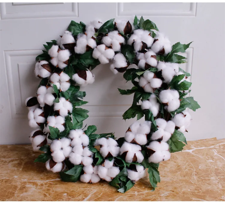 

40cm round wreath original cotton garland winter wedding front door decoration