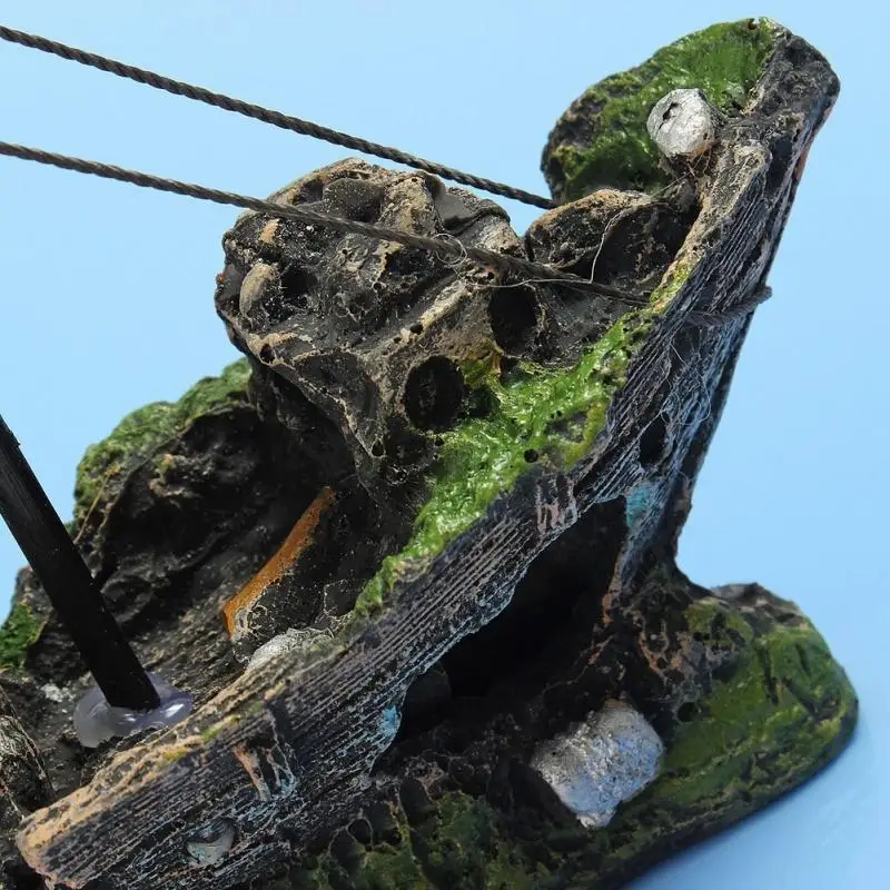 Красивое аквариумное украшение развалины парусная лодка затонувший корабль