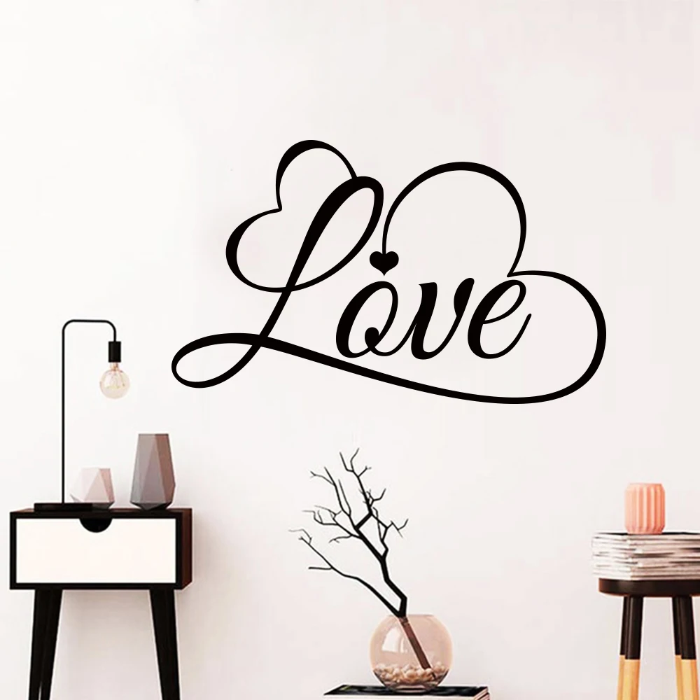 Romantic Love Wall Sticker Decal Mural for girls Bedroom Decor Room