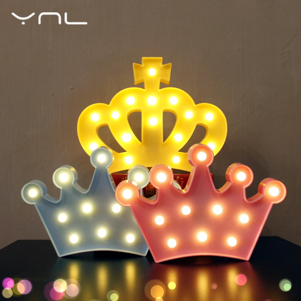 Crown Children LED Night Light Lovely Flamingo Cactus Star Cloud Christmas Fairy Cartoon Table Lamp Bedroom Decor Kids wall lamp