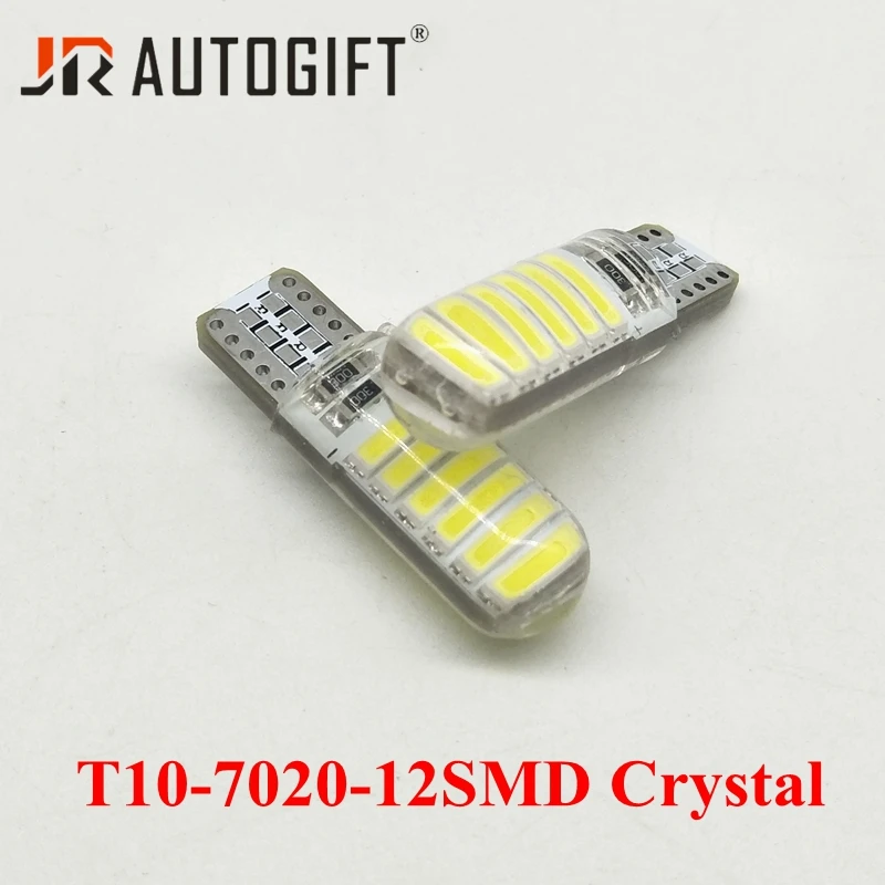 10 шт. габаритный светильник s T10 7020 светодиодный 12 SMD СВЕТОДИОДНЫЙ 194 W5W Хрустальный автомобильный боковой клиновидный светильник лампа холодный белый 6000K автомобильный Стайлинг 12В