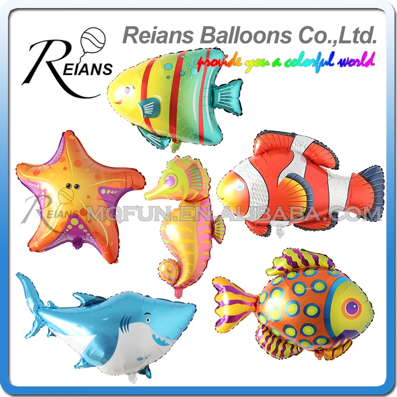 50pcs Fish Foil Balloons Inflatable Toys Sea World Balloon Birthday