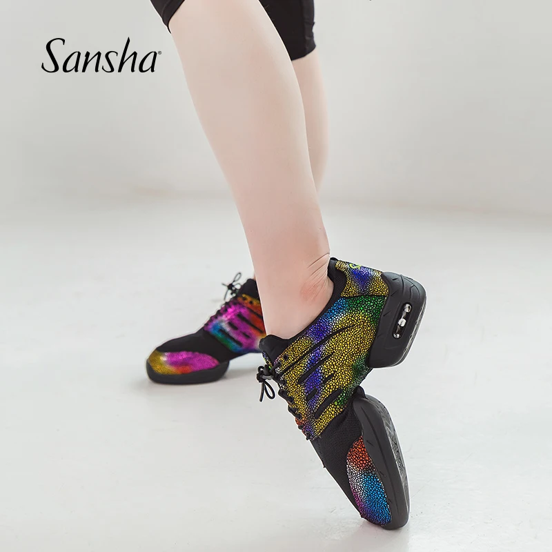 Sansha Dance Sneakers Air Mesh Upper Women Girls Jazz Salsa Dancing Shoes Modern Dance Shoes P51LS