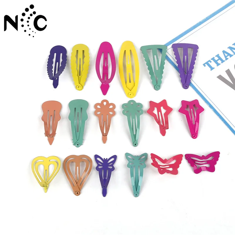 

High Quality 6pcs/set 10 Shapes Hair Clips Candy Colors Hairpins Simple Hairgrips Cute Hair Accessories For Girls Baby Children