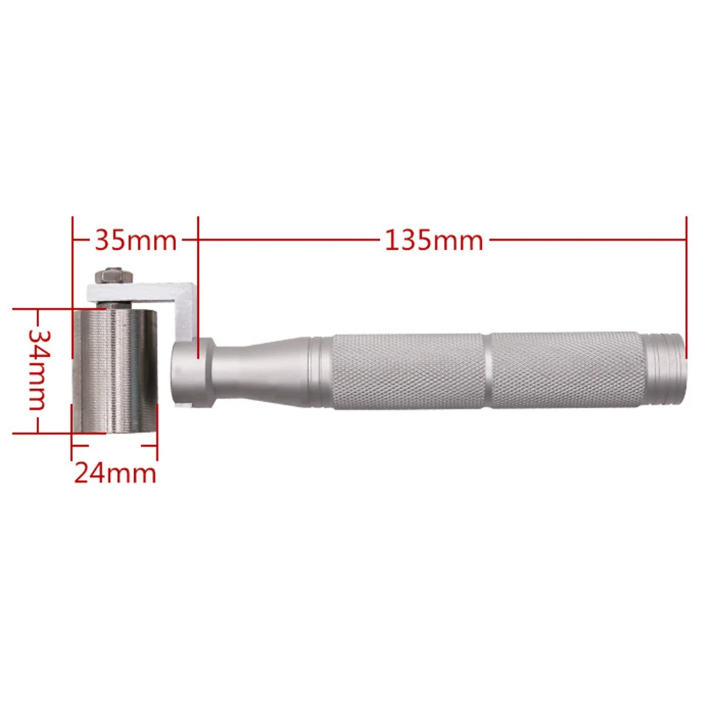 34mm/40mm Stainless Steel Flat Pressure Roller Wallpaper Apply Hand Tool W/ Bimetallic Bearing