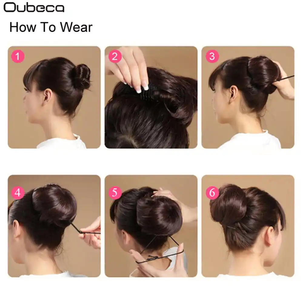 Oubeca Synthetic Drawstring Hair Bun Curly Messy Hair Buns Dount