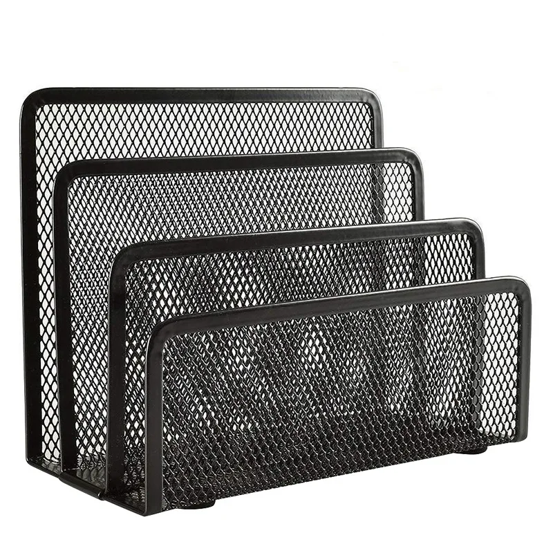 

Desk Mail Organizer, 2 Pack Office Small Letter Sorter Desktop File Organizer Metal Mesh With 3 Vertical Upright Compartments
